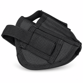 Black Fabric Belt Pouch, Compact Waist Carry Sleeve with Wide Webbing