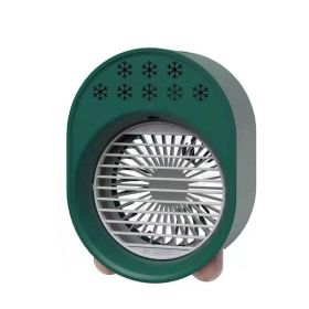 1pc Air Fan Air Cooler Water Cooled Fan, Mini Small Fan USB Fan Spray Humidifier Portable Desktop Fan (Color: green)
