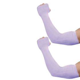 Arm Sleeves for Men Women with Thumb Hole, UPF 50 UV Sun Protection Cooling Sleeves (Color: purple)